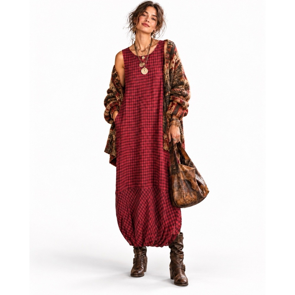Vintage Harari Silk Dress Womens L Art To Wear Artsy Lagenlook Avant-Garde Boho